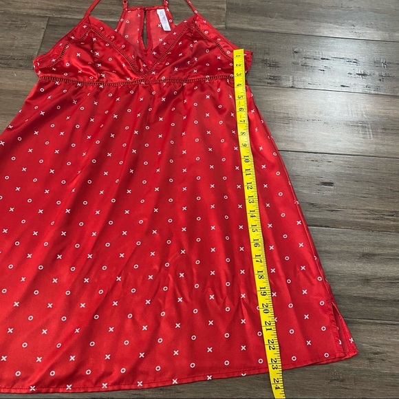 Gilligan & O'Malley red babydoll slip dress chemise satin - Picture 6 of 7